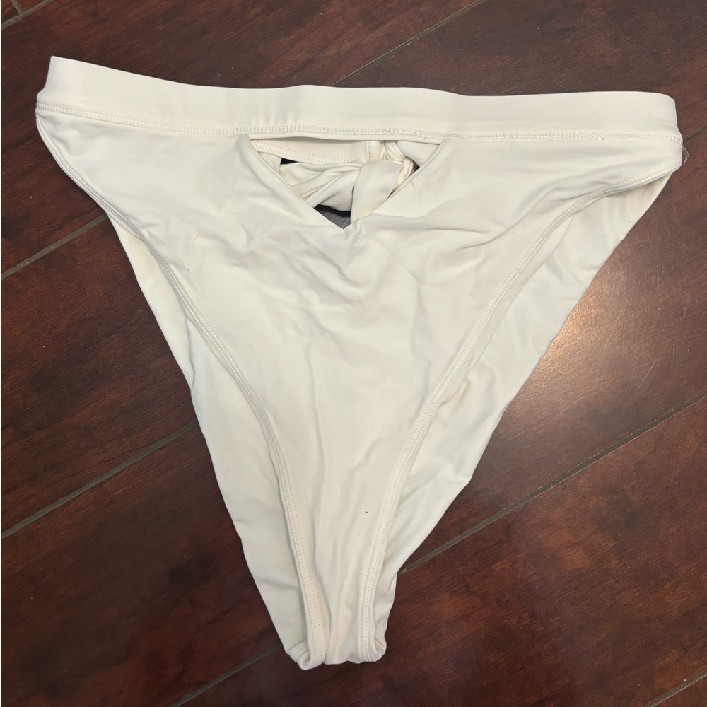 Revolve White Bikini Bottom with Cutout Detail